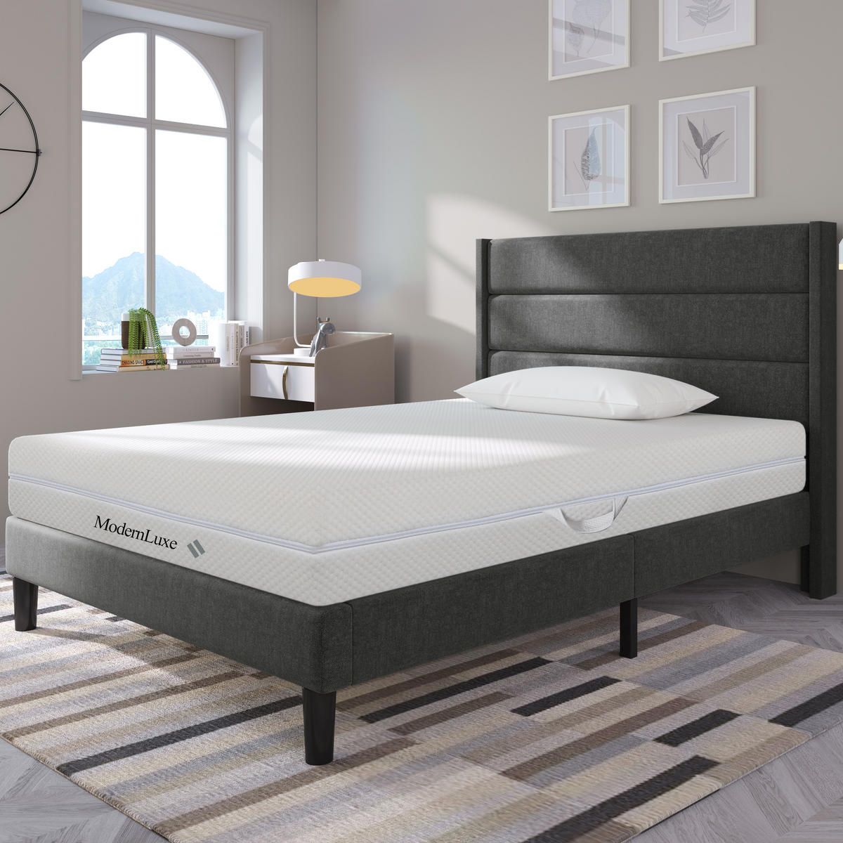 KALTSCHAUMMATRATZE 90x200 cm – 7 Zonen Komfortschaum, 20 cm hoch, H2/H3, ergonomisch, Bezug waschbar, mit Griffen & Reißverschluss - Weiß, Textil - Ej. Life