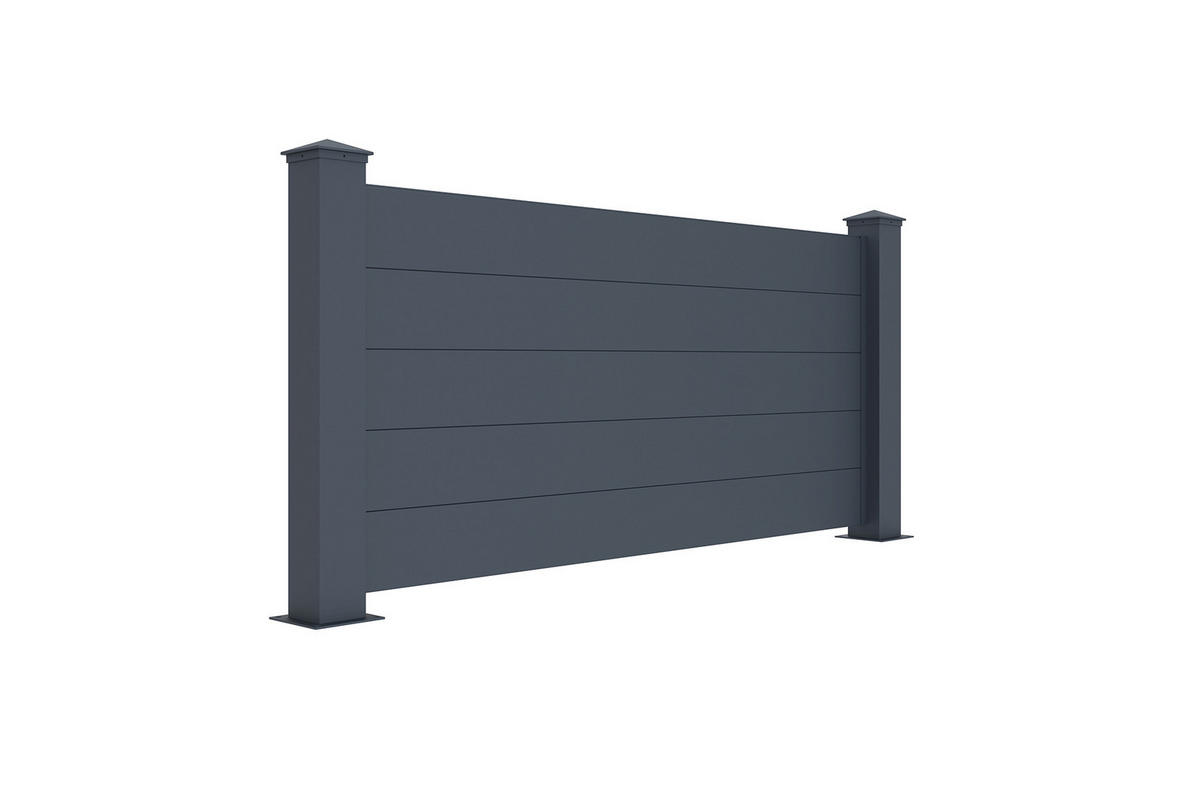 VORGARTENZAUN 5er-Set Niesen grau 1,9m H.90cm aluminium - Grau, Metall (945/89cm) - Casanoov