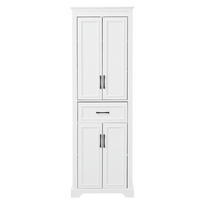 HOCHSCHRANK Weiß mit 3 Schubladen und verstellbaren Einlegeböden 57/38/180 cm - Weiß, Holzwerkstoff (60/180/40cm) - PANGIVO