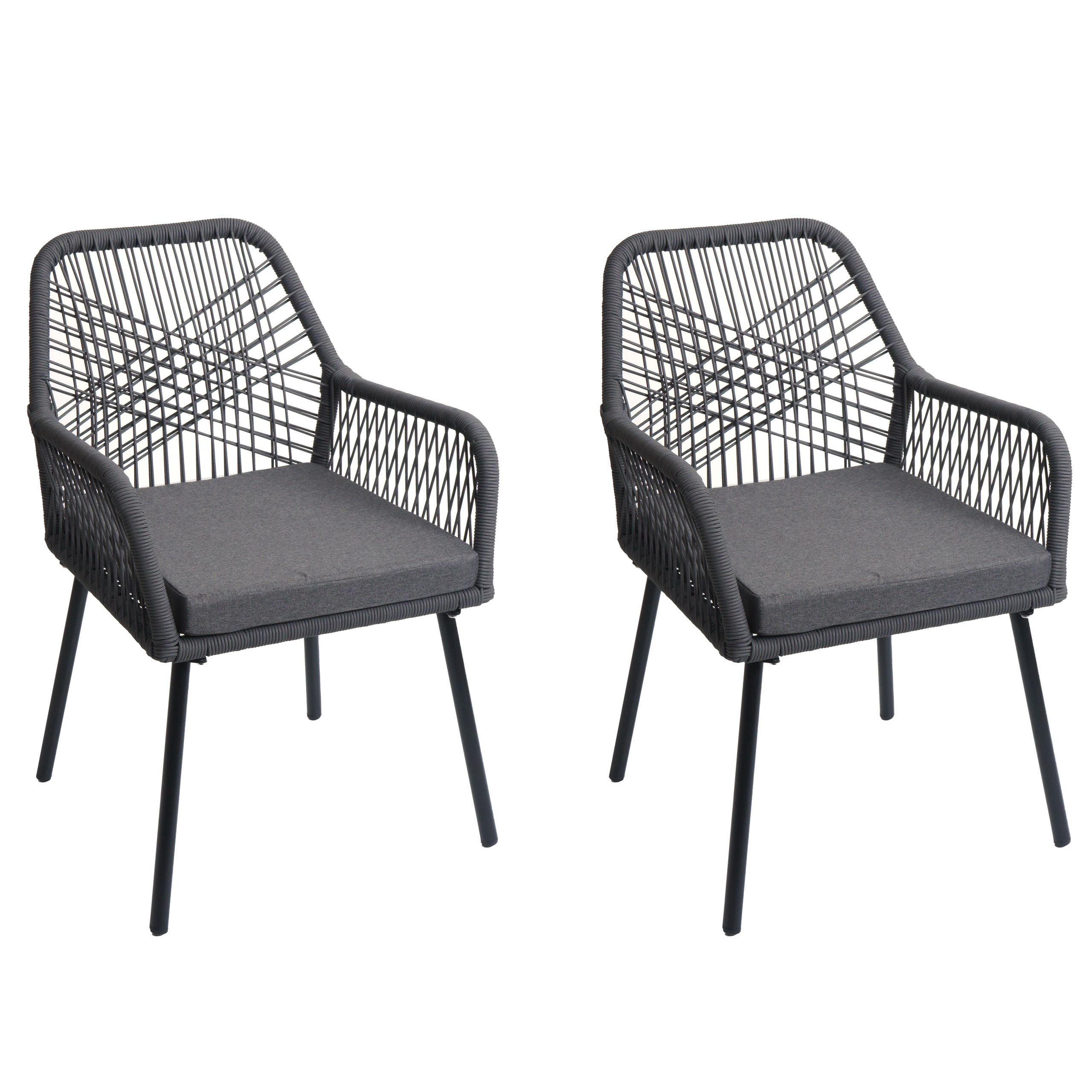 GARTENSTUHL Anthrazit, Grau - Anthrazit/Grau, Textil (54/81/62cm) - MCW
