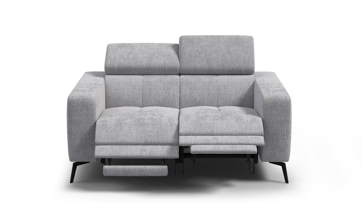 RELAXSOFA MORELLO 2-Sitzer, hellgrau, 2 x Relax Zero Gravity - Hellgrau, Holz/Textil (164/82/103cm) - Courtois Laville