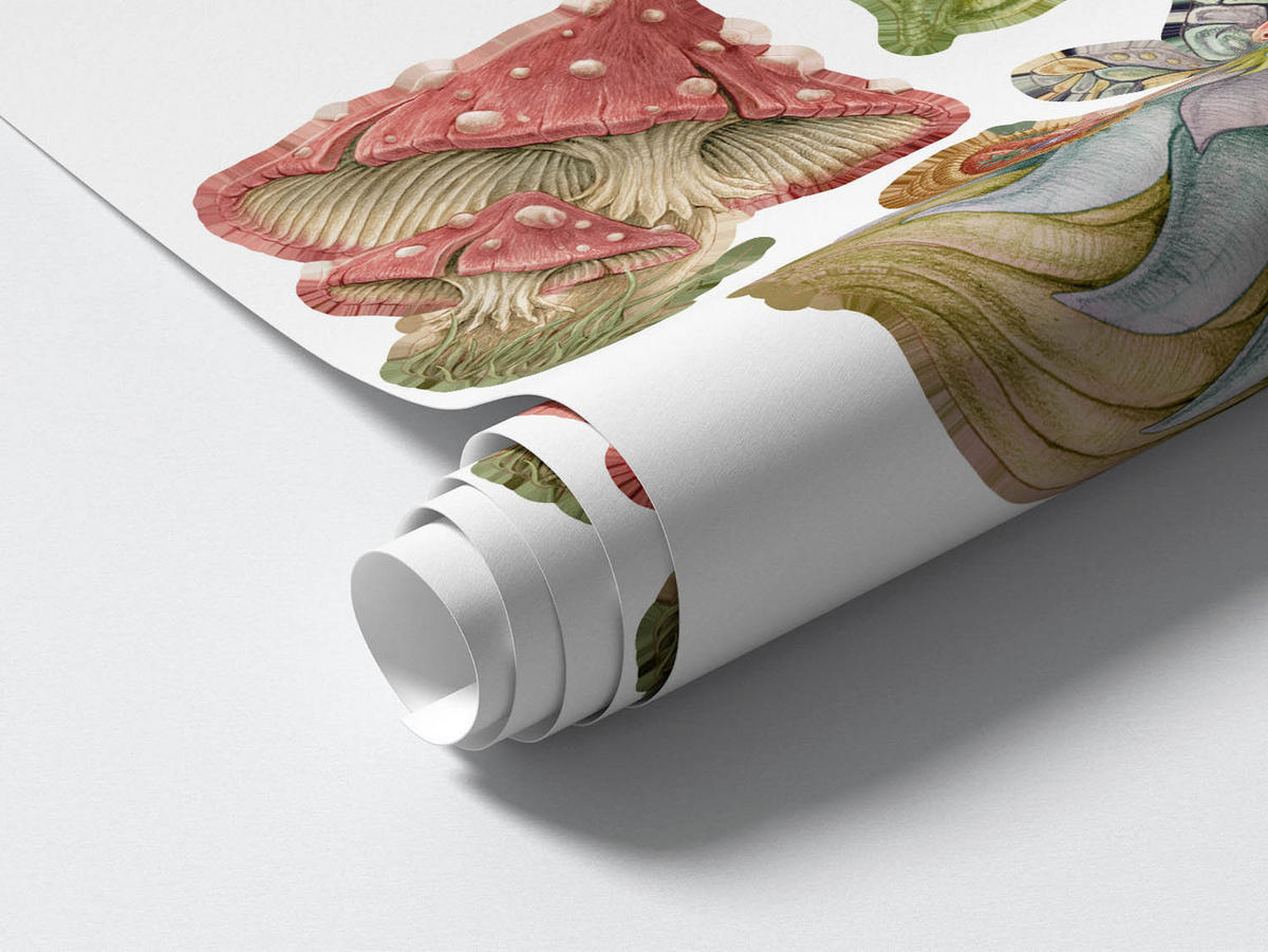 WANDAUFKLEBER 60x80cm - Feenwaldwesen - Multicolor, Kunststoff (60/80/0.1cm) - Wallfluent