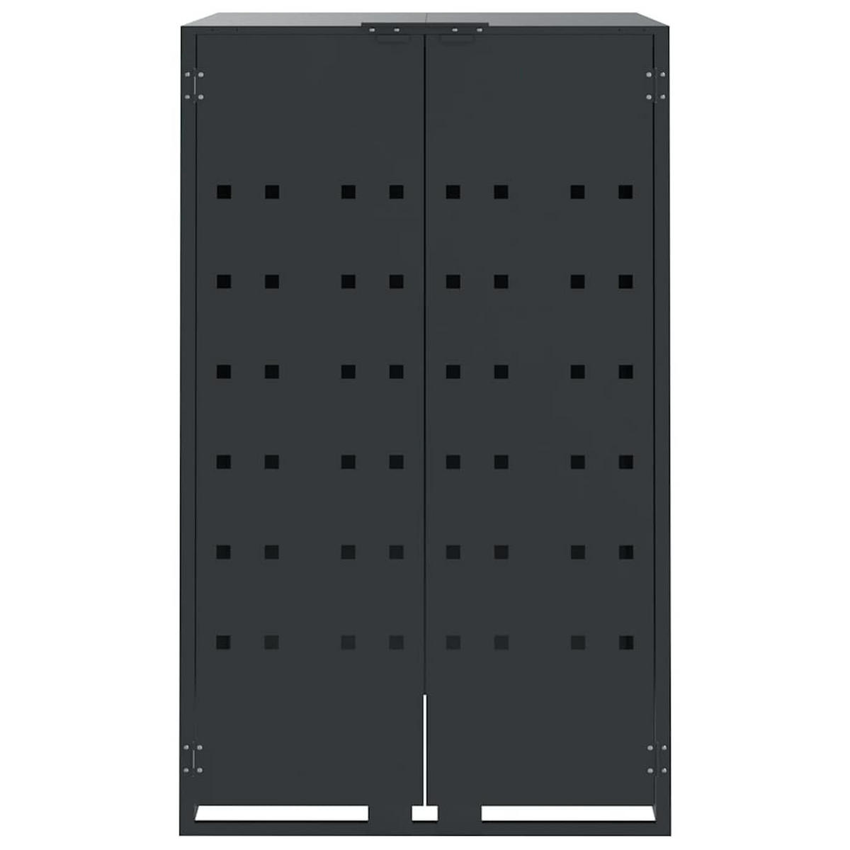 MÜLLTONNENBOX Gorilo für 3 Tonnen Anthrazit 207x79x117 cm - Anthrazit, Metall (207/117/79cm) - DELUKE