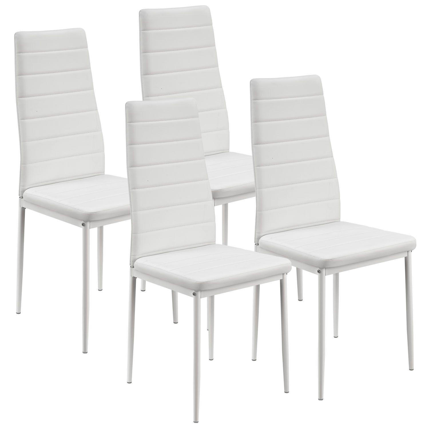 ESSZIMMERSTUHL Loja 4er-Set weiß - Weiß, Metall (41/96/49cm) - Juskys