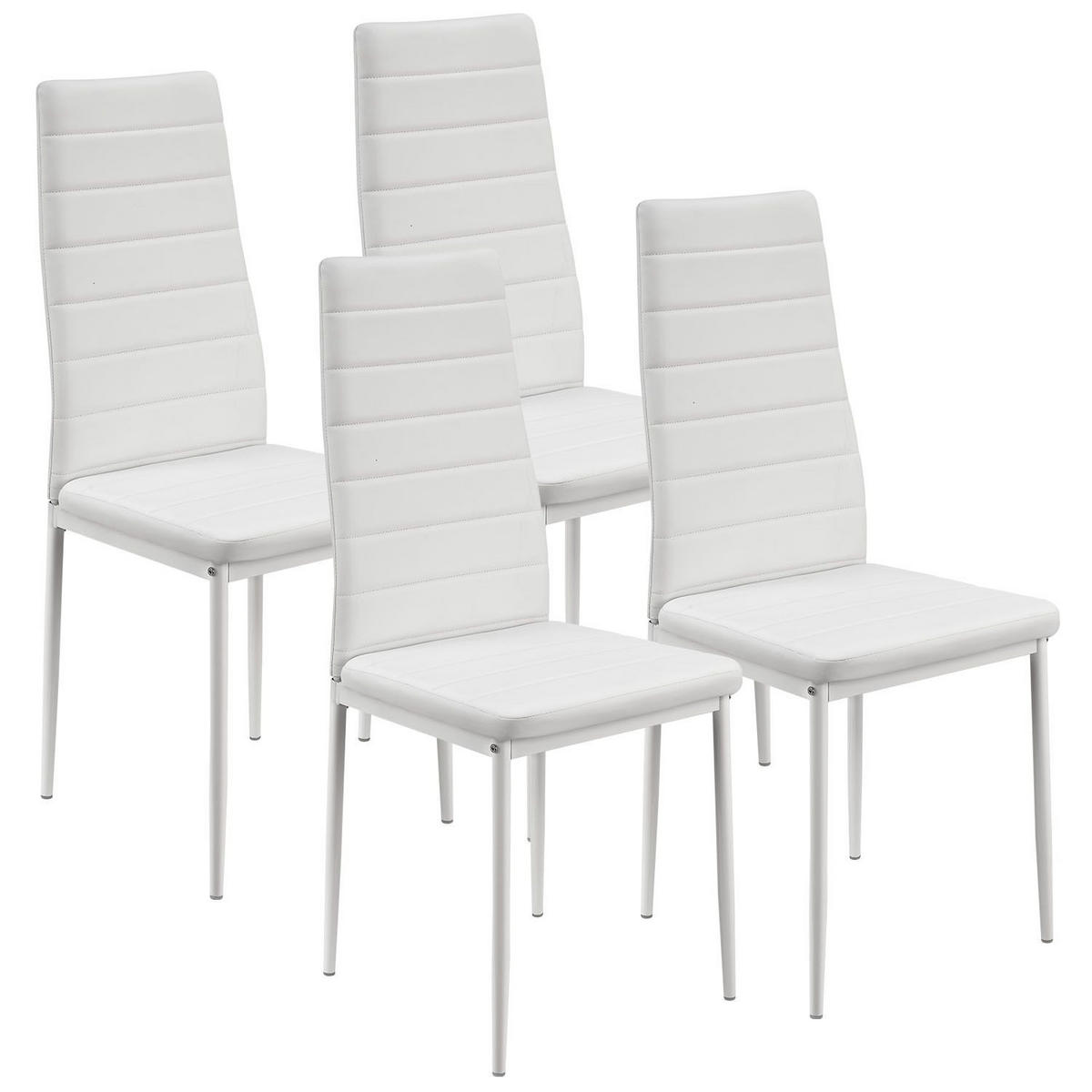 ESSZIMMERSTUHL Loja 4er-Set weiß - Weiß, Metall (41/96/49cm) - Juskys