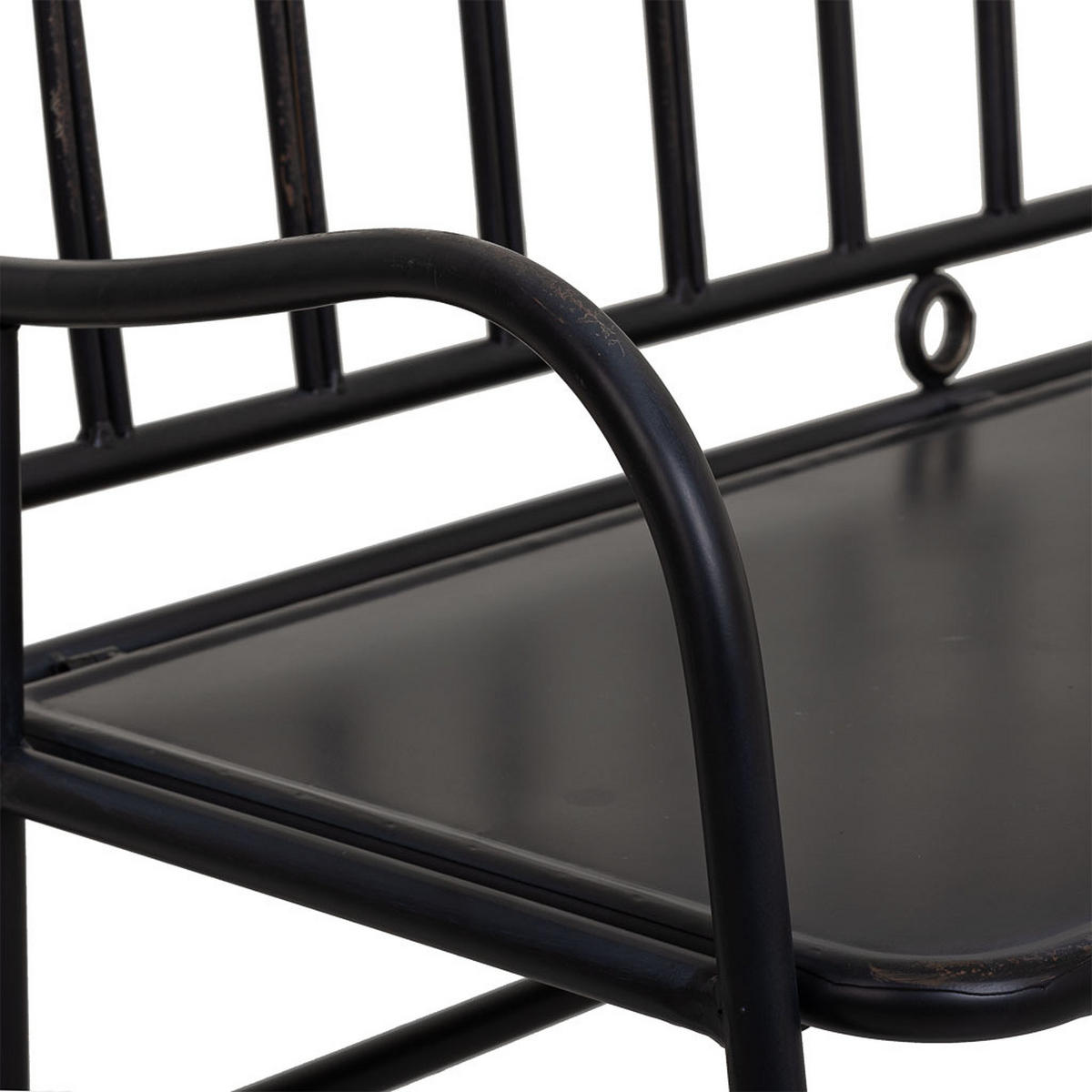 BANK 118x56x98 - Schwarz, Metall (118/98/56cm) - Wanderlust