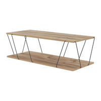 COUCHTISCH - Naturfarben & Schwarz - DELORY - Naturfarben, Holz (50/120/30cm) - Vente-Unique