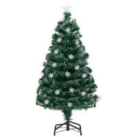 WEIHNACHTSBAUM Tannenform mit 8 Lichtmodi 120 cm warmweiße Glasfaser - Grün, Metall (120cm) - COSTWAY