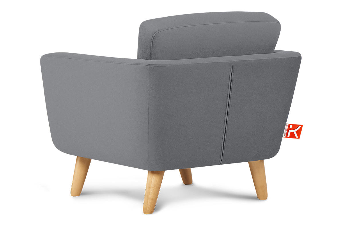 SESSEL TAGIO Massivholz-Beine, grau - Braun/Grau, Buchenholz/Textil (86/80/88cm) - KONSIMO®