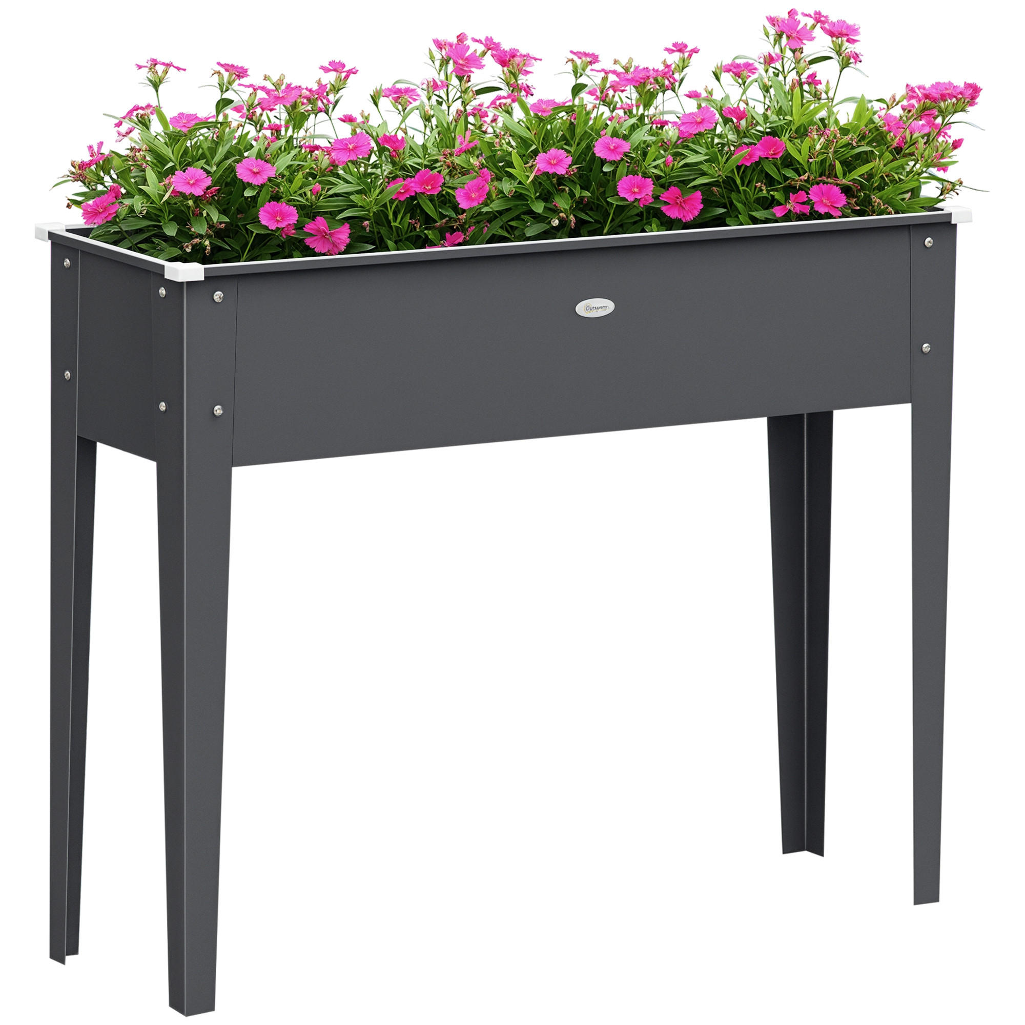 HOCHBEET DE-15980 mit Abflussloch Grau - Grau, Metall (100/80/30cm) - ComfortXL