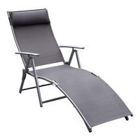SONNENLIEGE, klappbar, mit Kissen, 137 x 63,5 x 100,5 cm, Metall, Stoff, Grau - Grau, Kunststoff (137/100.5/635cm) - Outsunny