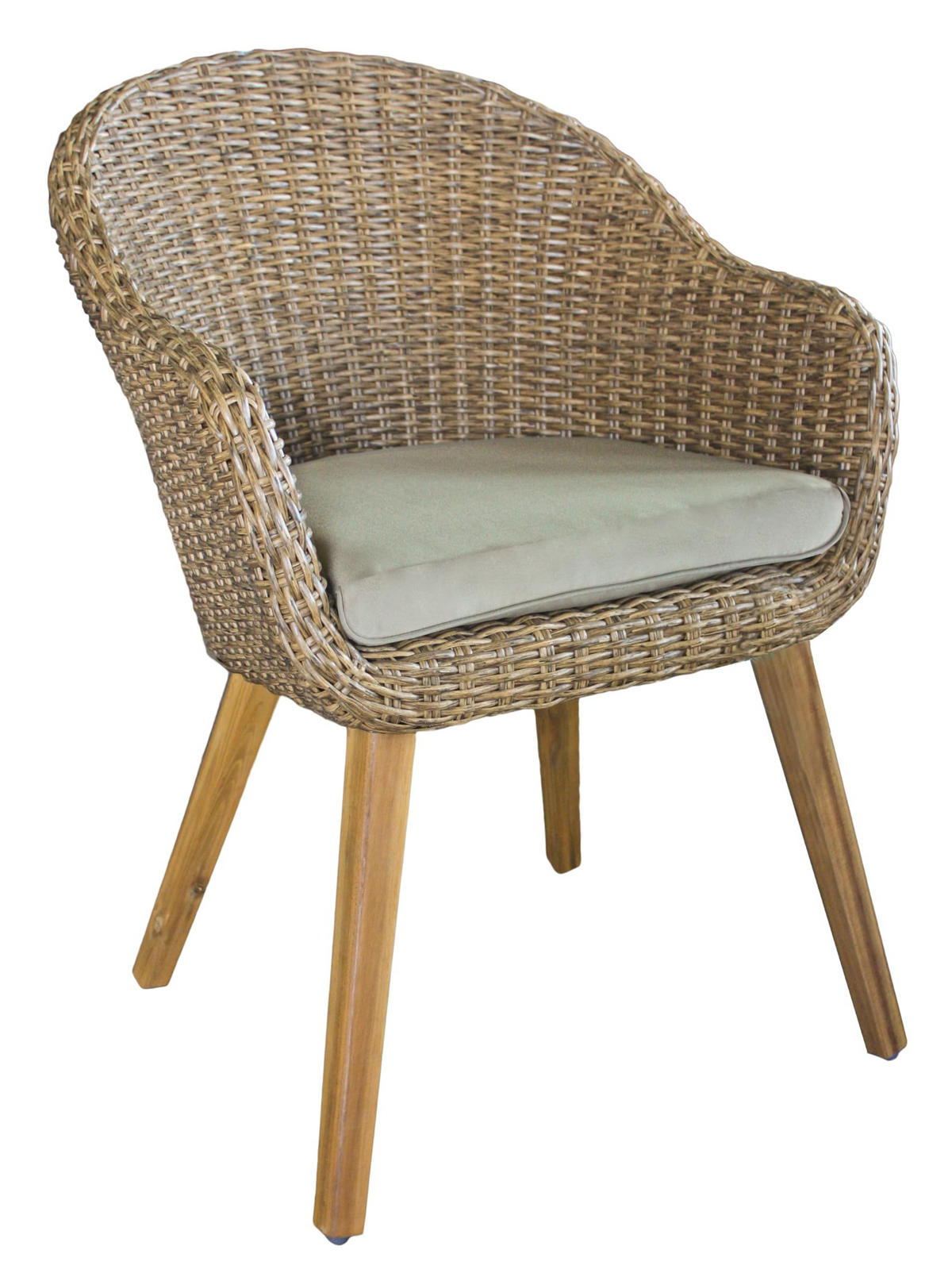 GARTEN-SITZGRUPPE Alicia 5-teilig Gartenmöbel-Set - Cognac, Holz - DELUKE