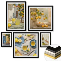 WANDBILDER 5er-Set - 50x50 cm & 20x30 cm & 40x60 cm Schwarzer Rahmen - Patio Sun Limonade - Schwarz, Kunststoff (40/60cm) - ArtPrintCave