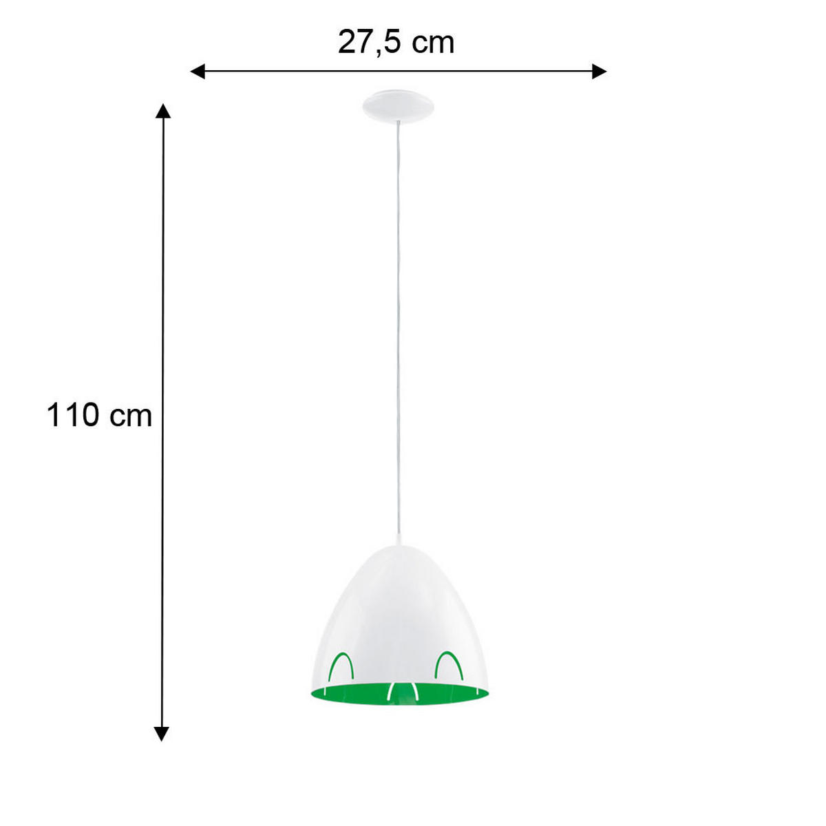 LED HÄNGELEUCHTE Metall Weiß FRASSI - Weiß, Metall (27.5/27.5/110cm)
