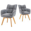 DREHSTUHL Mika-Ella - Honigeiche/Grau, Eichenholz/Holz (59/84/66cm) - DUBI Möbel