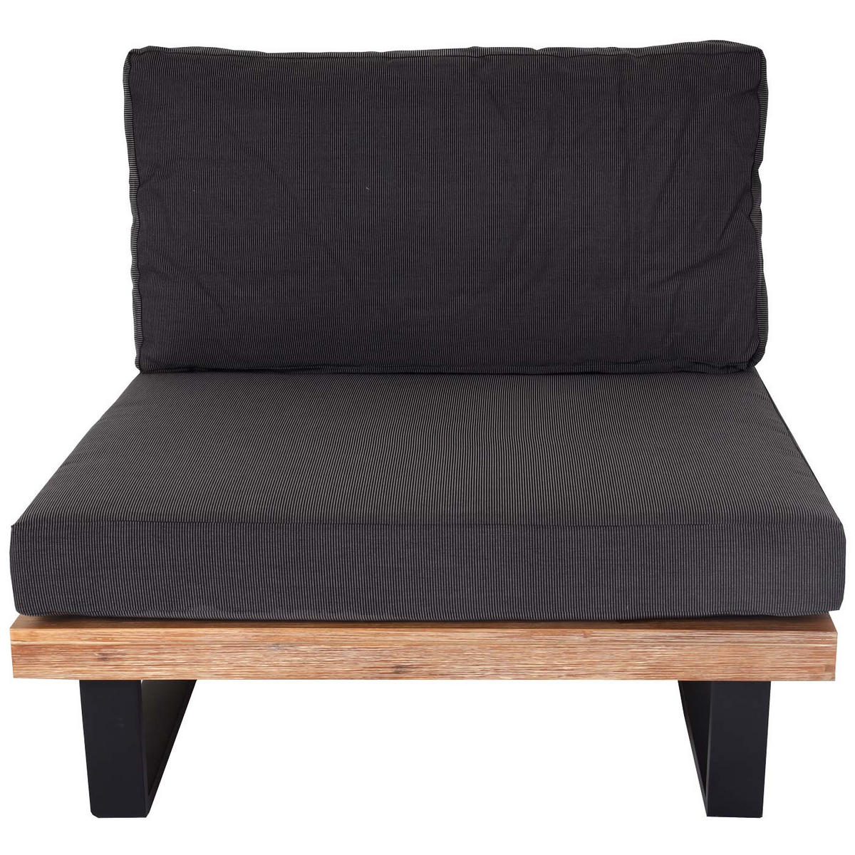 LOUNGE-SESSEL Schwarz, Braun, Grau - Schwarz/Braun, Holz (82/75/82cm) - MCW