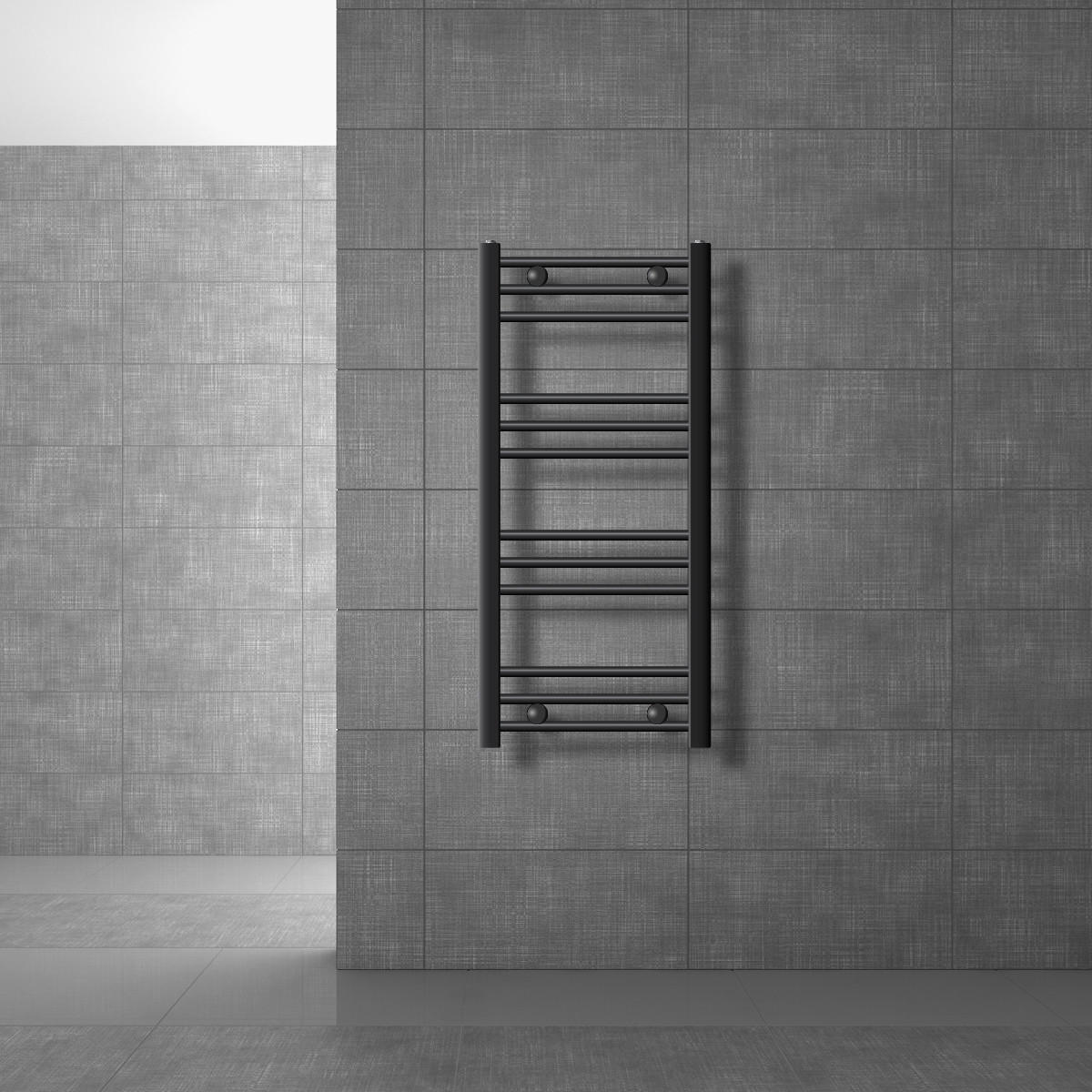 BADHEIZKÖRPER Sahara 400x800 mm Anthrazit gerade mit Seitenanschluss - Anthrazit, Metall (40/80/5cm) - LuxeBath