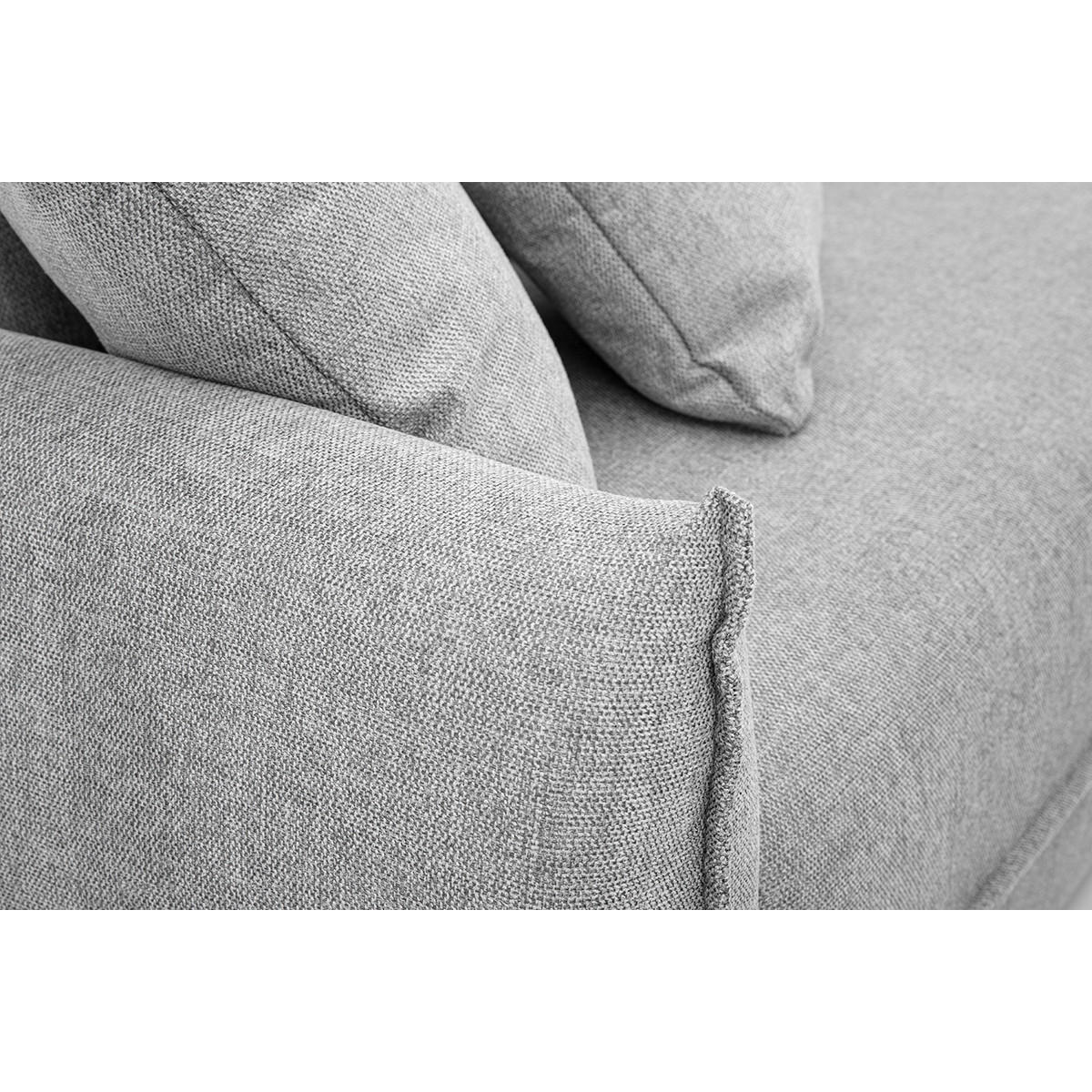 DREISITZER-SOFA aus grauem Samt-Effekt Textilgewebe PIO - Grau, Textil (80.5/83/205.5cm) - Miliboo