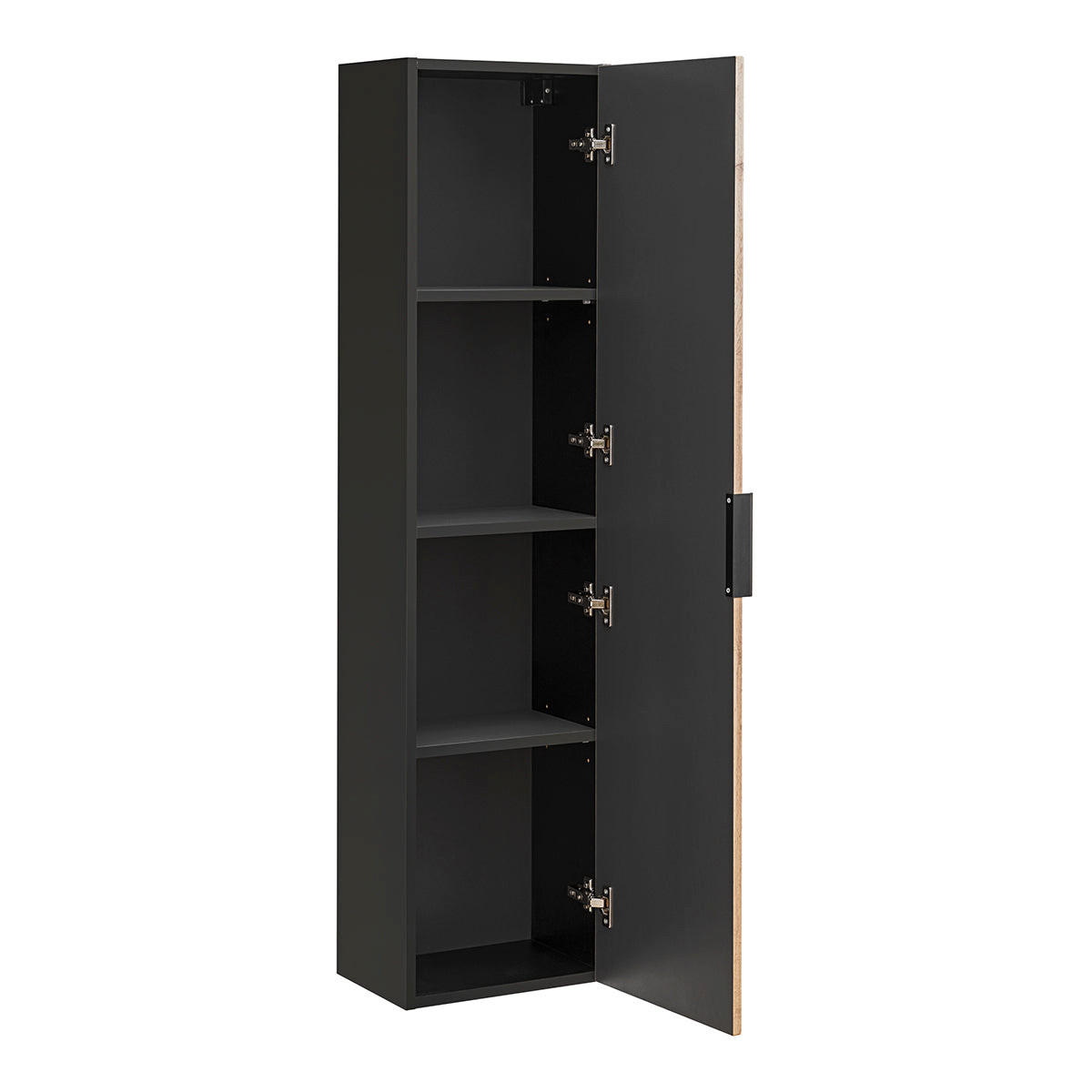 BADMÖBEL 120.6cm Gaia 2er-Set Holz in Eichenoptik und Schwarz - Schwarz, Holzwerkstoff (120.6/59/46cm) - Petits-meubles