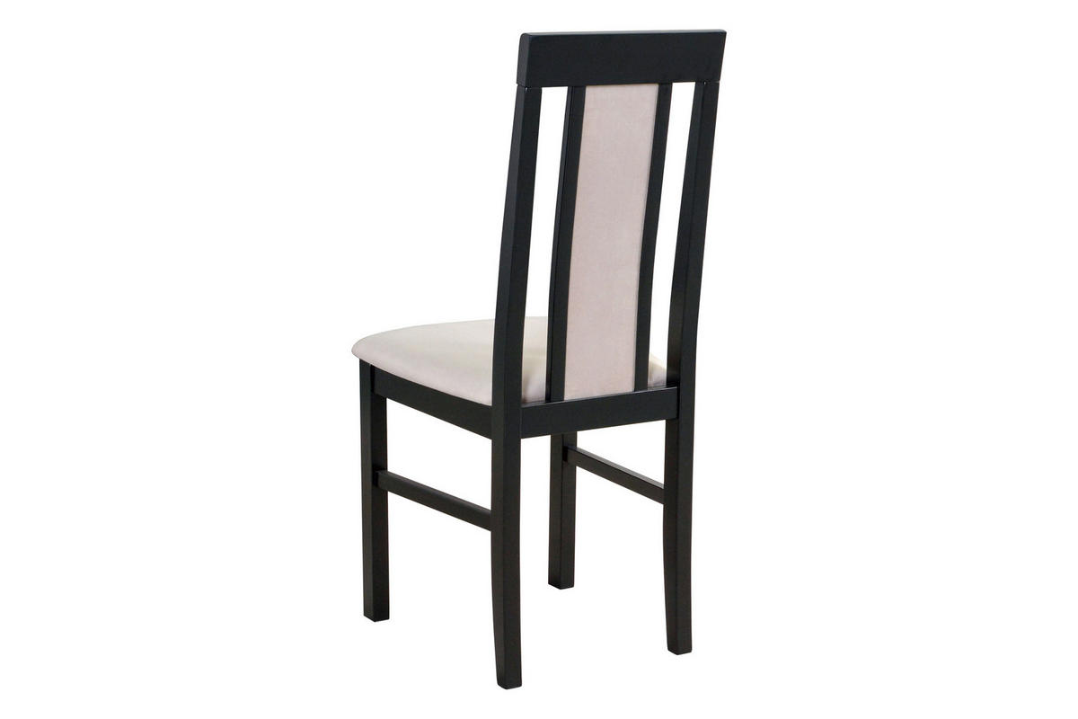 ESSZIMMERSTUHL - Set 4x Nilo 2 , schwarz, Paros 2 - Beige/Schwarz, Holz (43/94/40cm) - Leaf Design