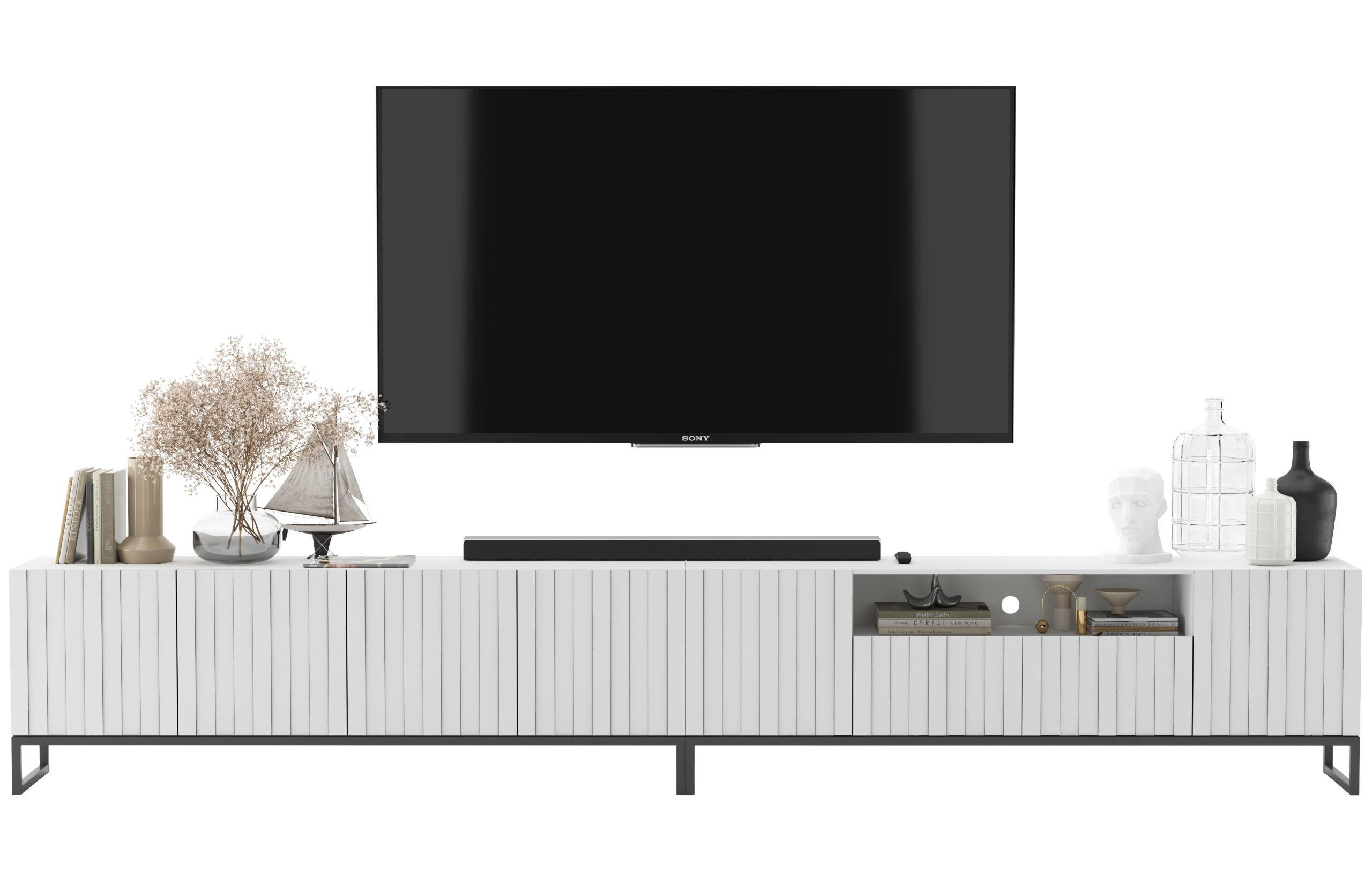 Meble Lindner Tv-Lowboard Weiß 300x51.5x36.5 cm