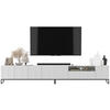 TV-LOWBOARD 2er-Set Elpis2 Weiß matt mit schwarzem Metallrahmen 150 cm - Schwarz/Weiß, Holzwerkstoff/Metall (300/51.5/36.5cm) - Meble Lindner