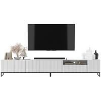 TV-LOWBOARD 2er-Set Elpis2 Weiß matt mit schwarzem Metallrahmen 150 cm - Schwarz/Weiß, Holzwerkstoff/Metall (300/51.5/36.5cm) - Meble Lindner