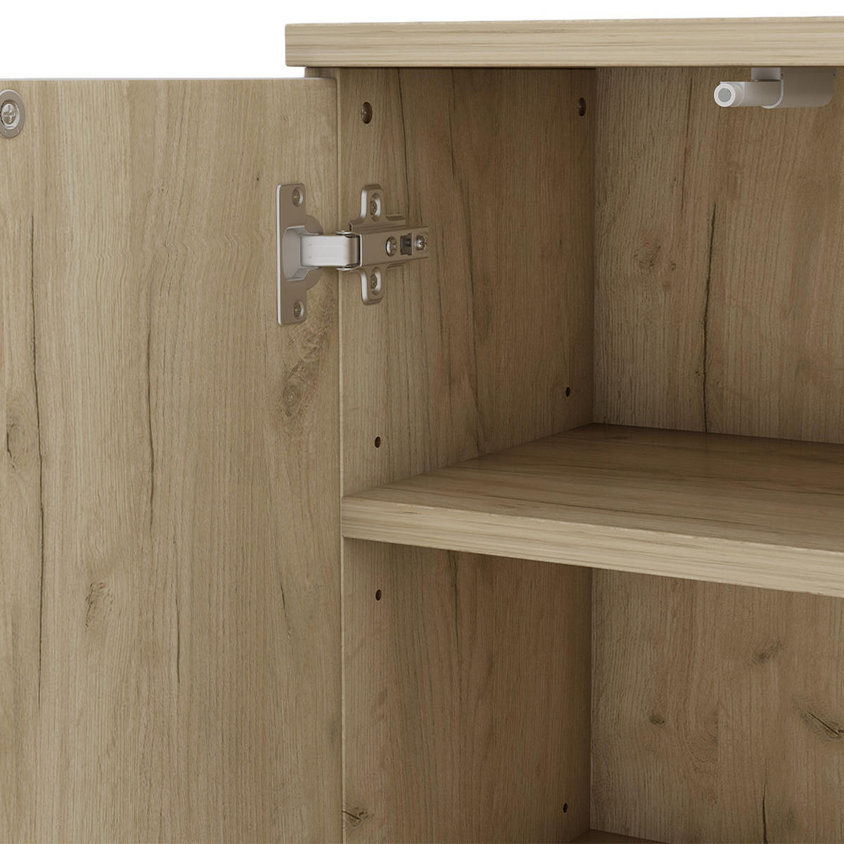 MIDISCHRANK Edge Weiß 60 x 79.5 cm mit 2 Türen und 3 Fächer - Eichefarben/Weiß, Holzwerkstoff (60/79.5/30cm) - Vicco
