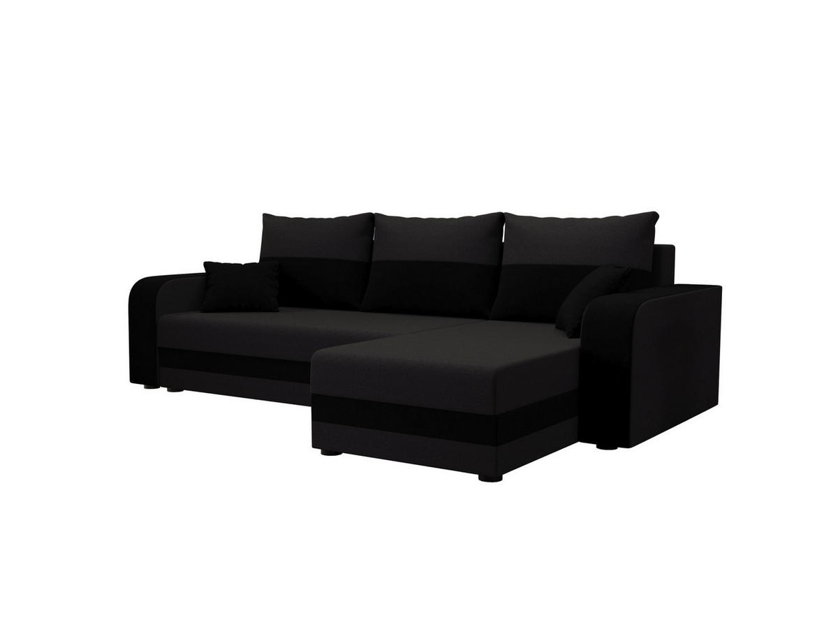 ECKSOFA HEWLET L BIS Sawana 05+14 Rechts mit Schlaffunktion - Dunkelgrau, Textil (240/140cm) - Bedante