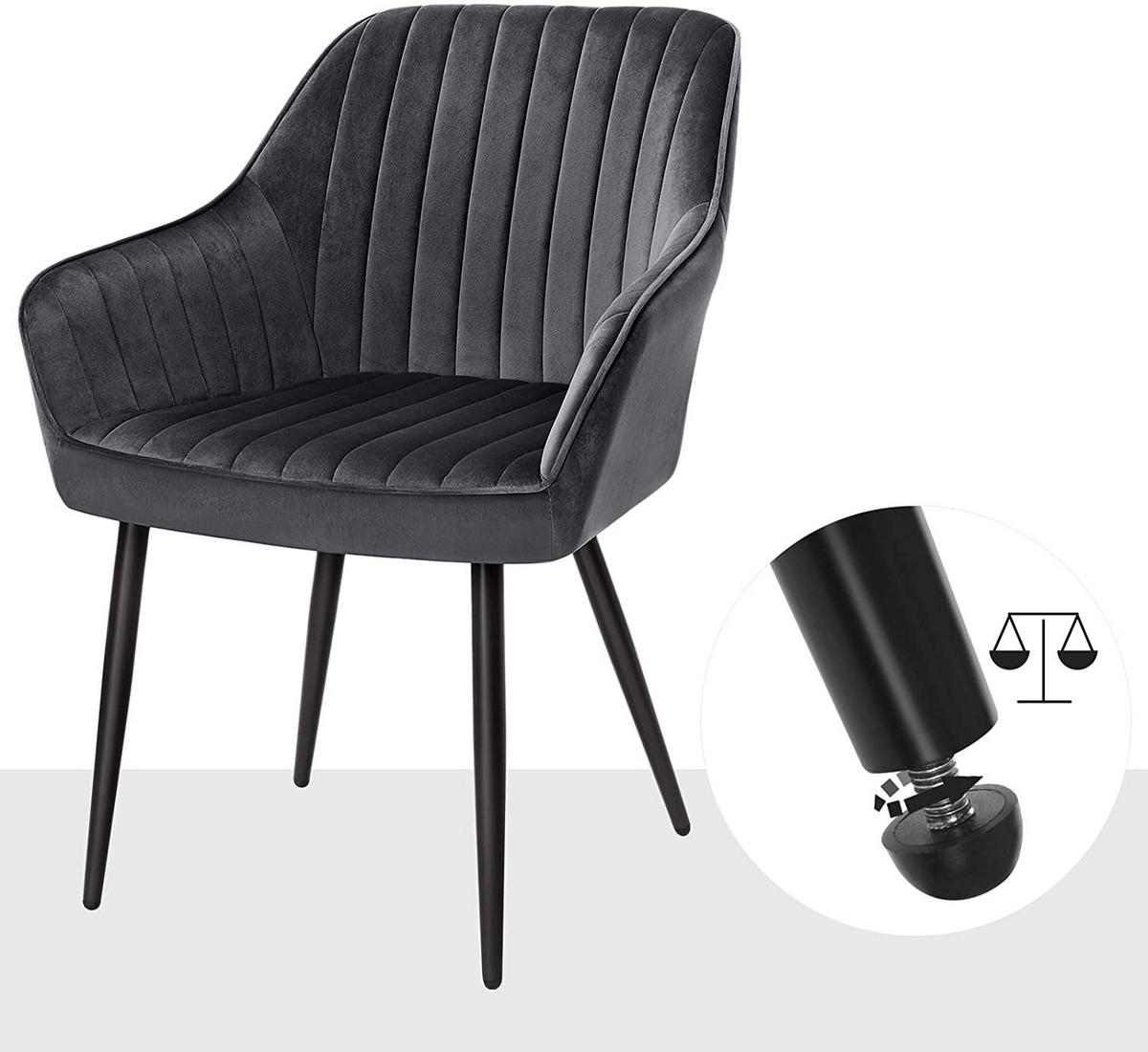 ESSZIMMERSTUHL MIT METALLBEINEN 2ER-SET - Grau, Holzwerkstoff (60/85/62.5cm) - Hansiro