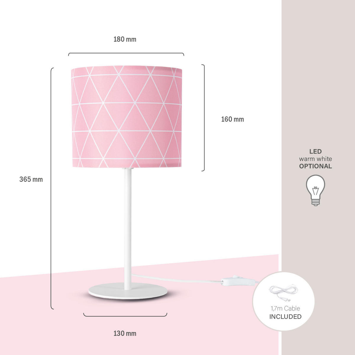 TISCHLAMPE Luca Tl Stl 401 - Weiß, Metall (18/18/36.9cm) - Paco Home