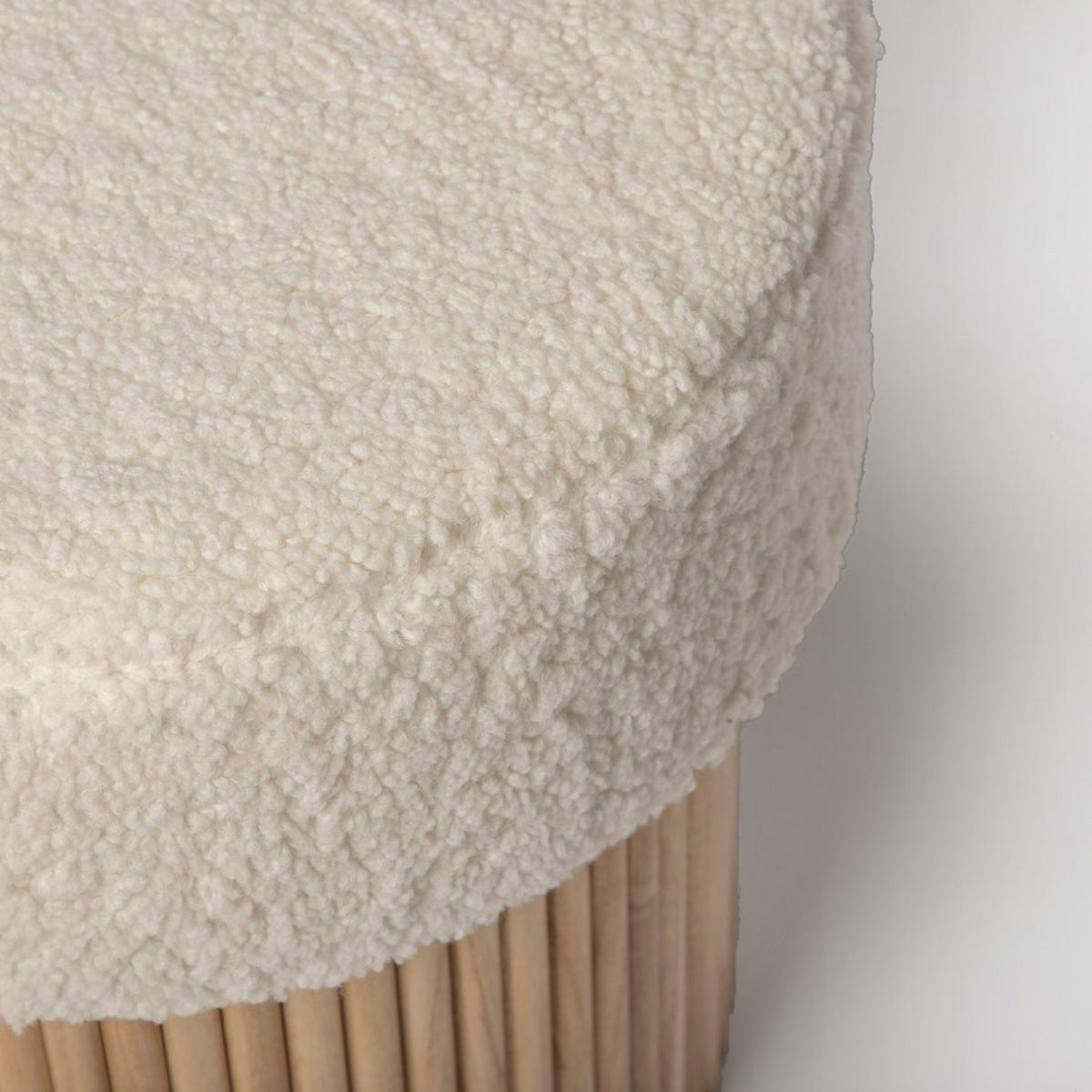 POUF Naira Weiß 43 cm x 45 cm - Weiß, Textil (43/45/43cm)