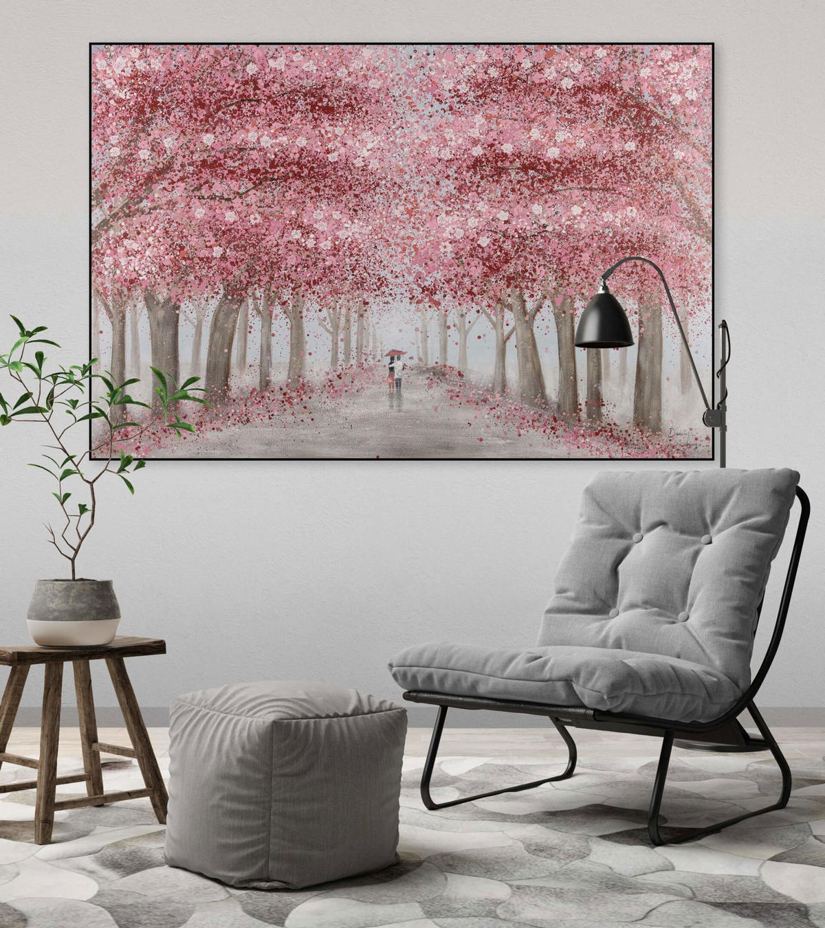ÖLGEMÄLDE 120/80 cm - Pink, Holz/Textil (2.3/80cm) - KUNSTLOFT