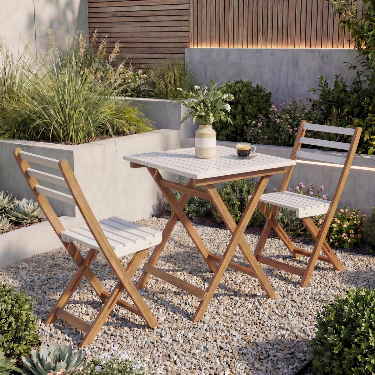 SITZGRUPPE Braun, Weiß - Braun/Weiß, Holz - MCW