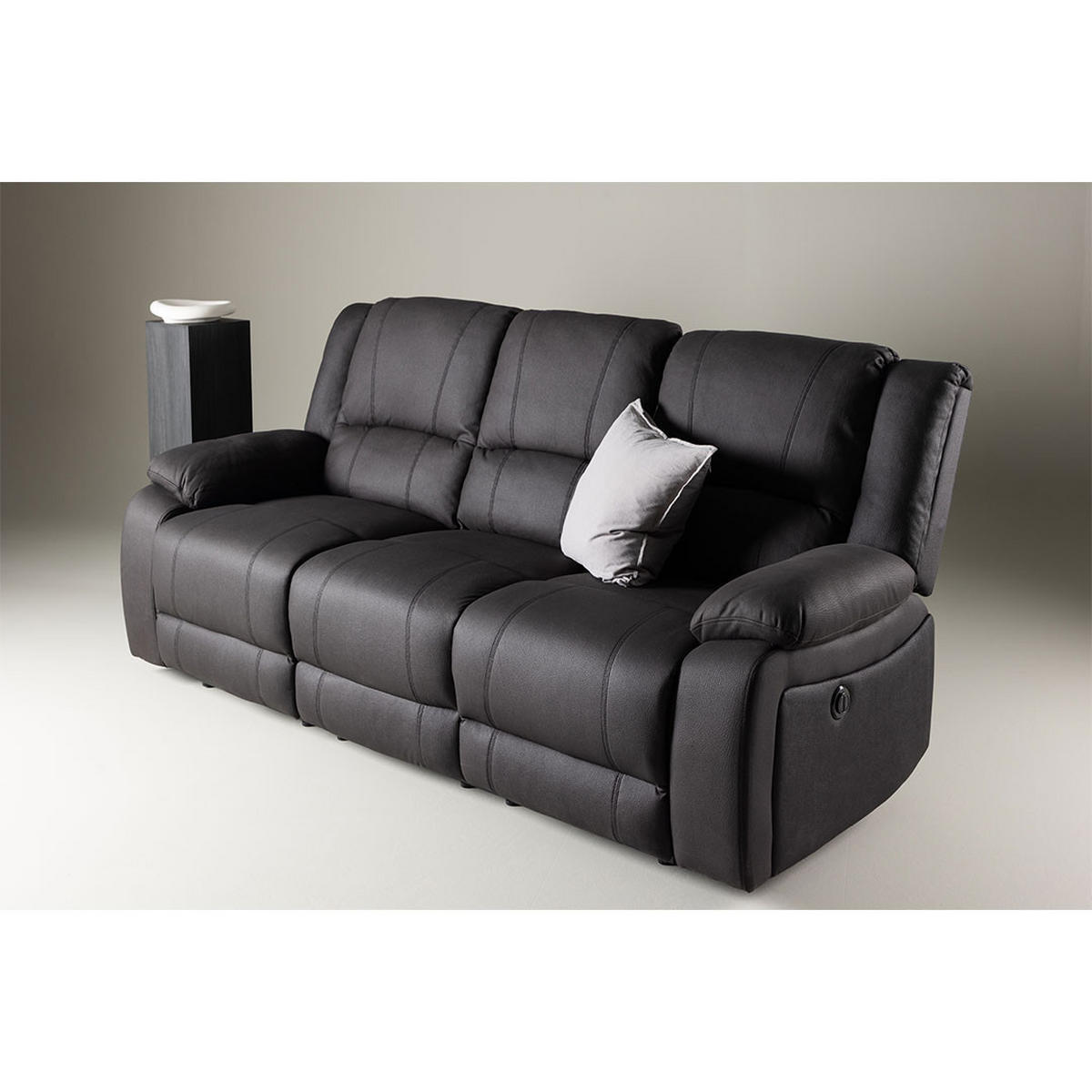 SOFA, Singapore, Schwarz, Kunstfell, 218 x 96 x 100 cm - Schwarz, Textil/Fell (218/100/96cm) - ebuy24
