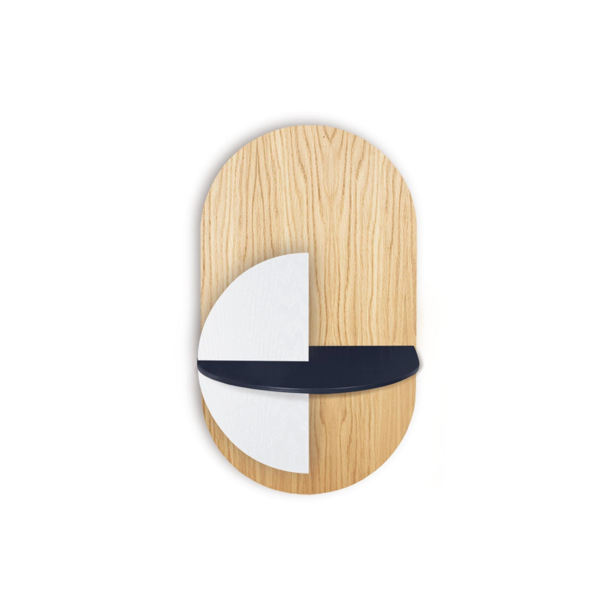 NACHTTISCH SLIM ALBA mit versteckter Aufbewahrung - Blau/Eichefarben, Holz (35/62/28.5cm) - Woodendot