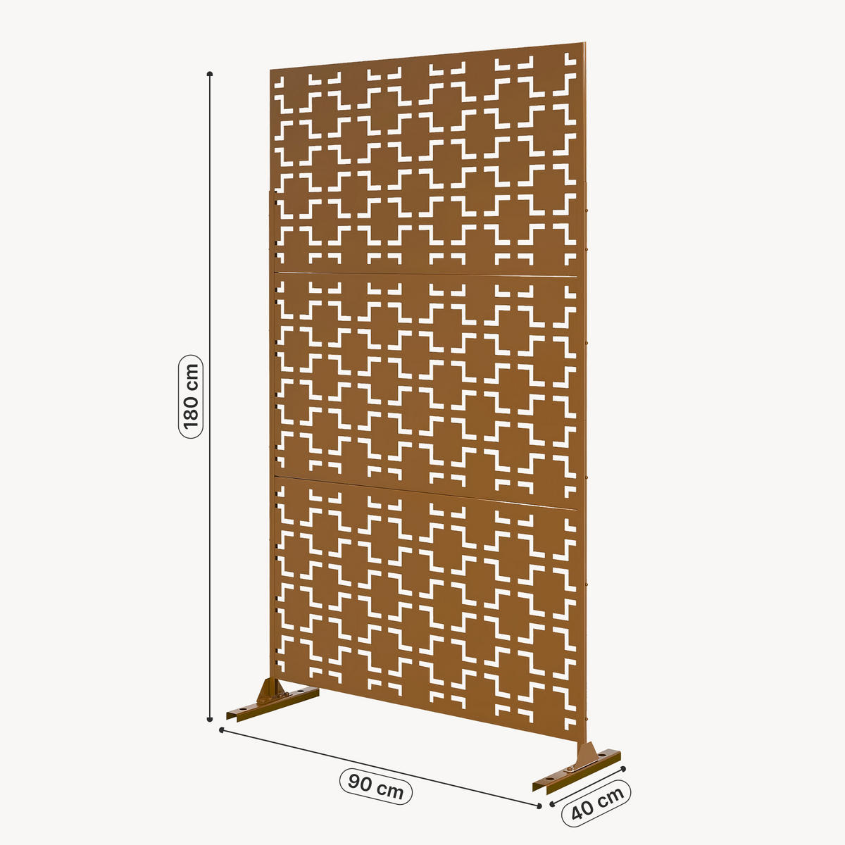 PŘÍČKA Basciano - hnědá, kov (90/180cm) - casa.pro