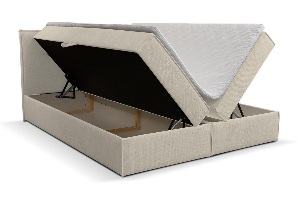 BOXBETT CALIDO mit zwei Bettkästen H2/H3 Matratze und Topper 140 x 200 cm - Beige, Holzwerkstoff (140/200cm) - VENASI MÖBEL