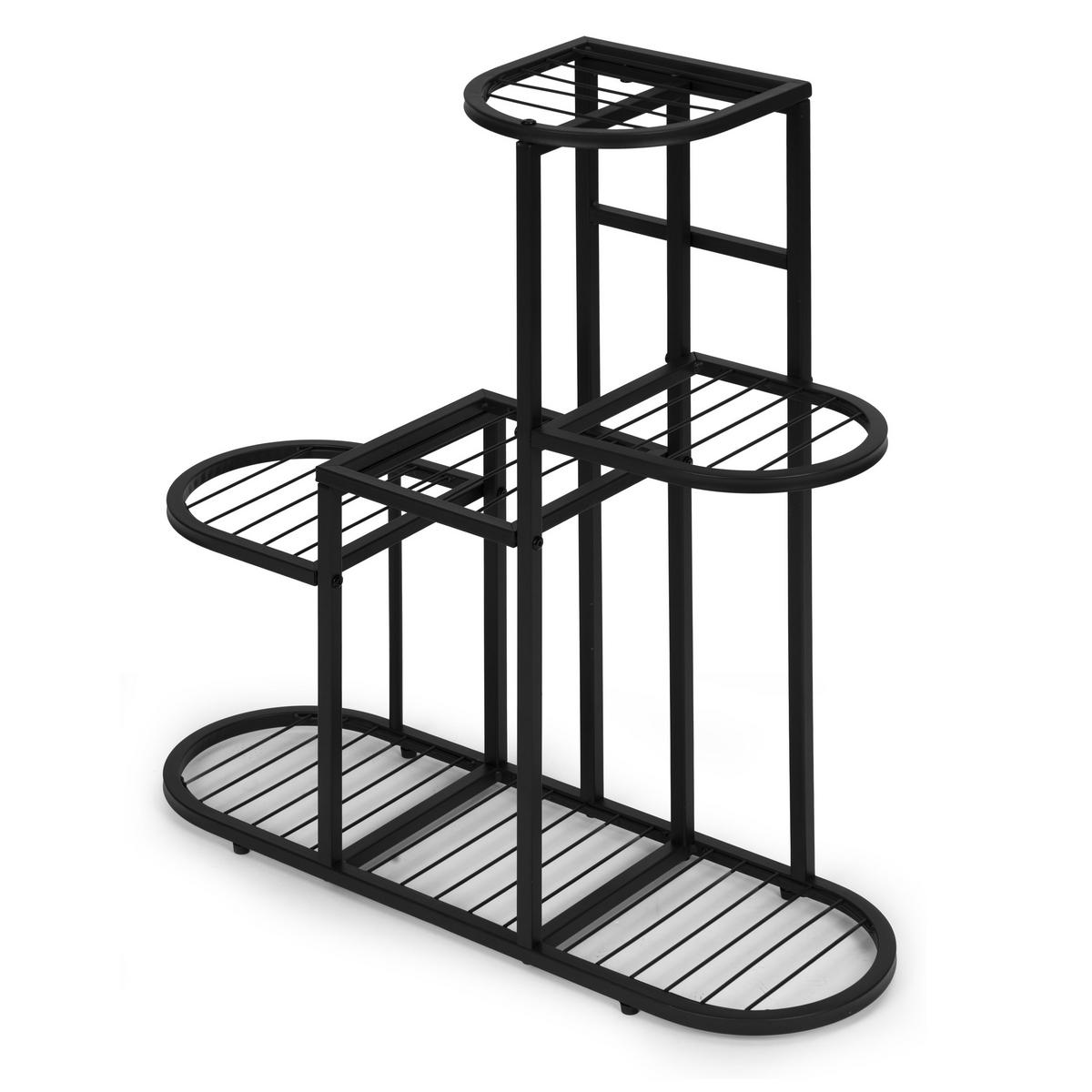 BLUMENSTÄNDER SCALA Schwarz - Schwarz, Metall (23/70/79.5cm) - Mat-Haus
