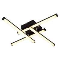 DECKENLEUCHTE, LED, schwarz, opal, schwenkbar - Schwarz, Metall (50/50/8.8cm) - Globo Lighting