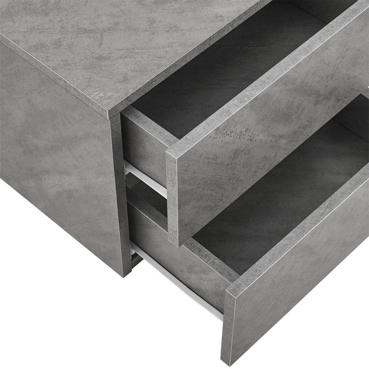 WANDSCHRANK Nachttisch mit 2 Schubladen Betonoptik 40x29x30 cm - Grau, Holz (40/30/29cm) - Juskys