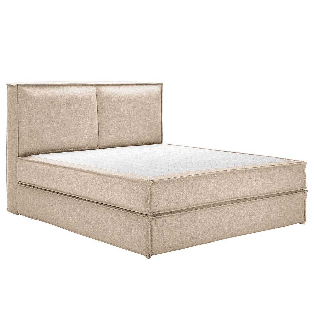 BOXSPRINGBETT mit Kopfteil - Premium - Beige, Textil (180/220cm) - home24
