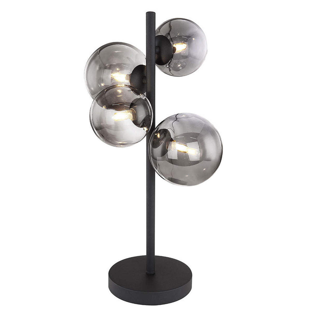 LED TISCHLEUCHTE Metall Schwarz Glas Rauchgrau - Grau, Glas (24/19/48cm) - Globo Lighting