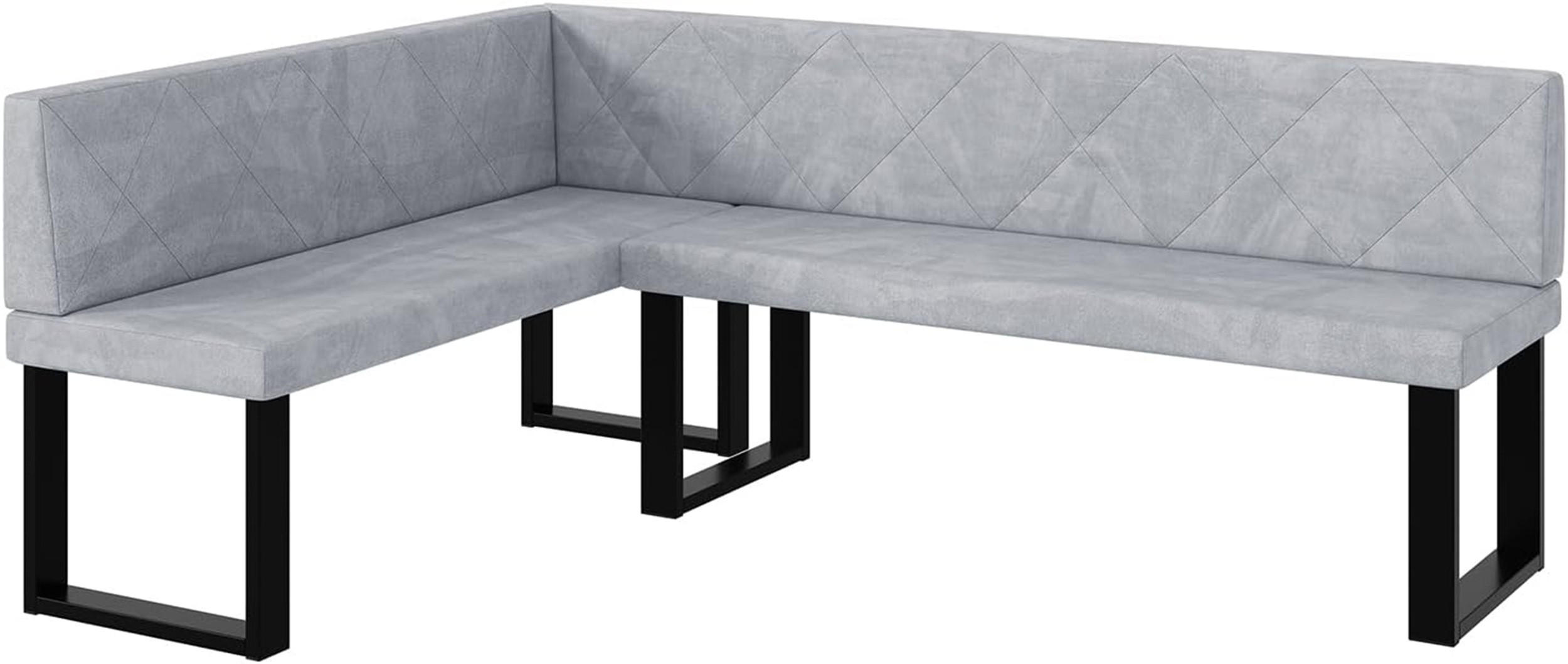 Meblini Eckbank Hellgrau 196x142 cm