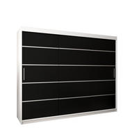 SCHWEBETÜRENSCHRANK 200/250/62 3-türig - Silberfarben/Schwarz, Holz/Kunststoff (250/200/62cm) - Abiks Möbel