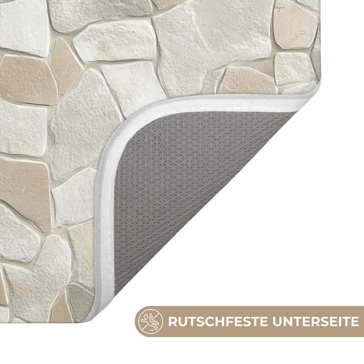 WC-VORLEGER Mosaik - Steine - Beige WC Teppich 40x60 cm - Beige, Kunststoff/Textil (40/1cm) - OnlyWow