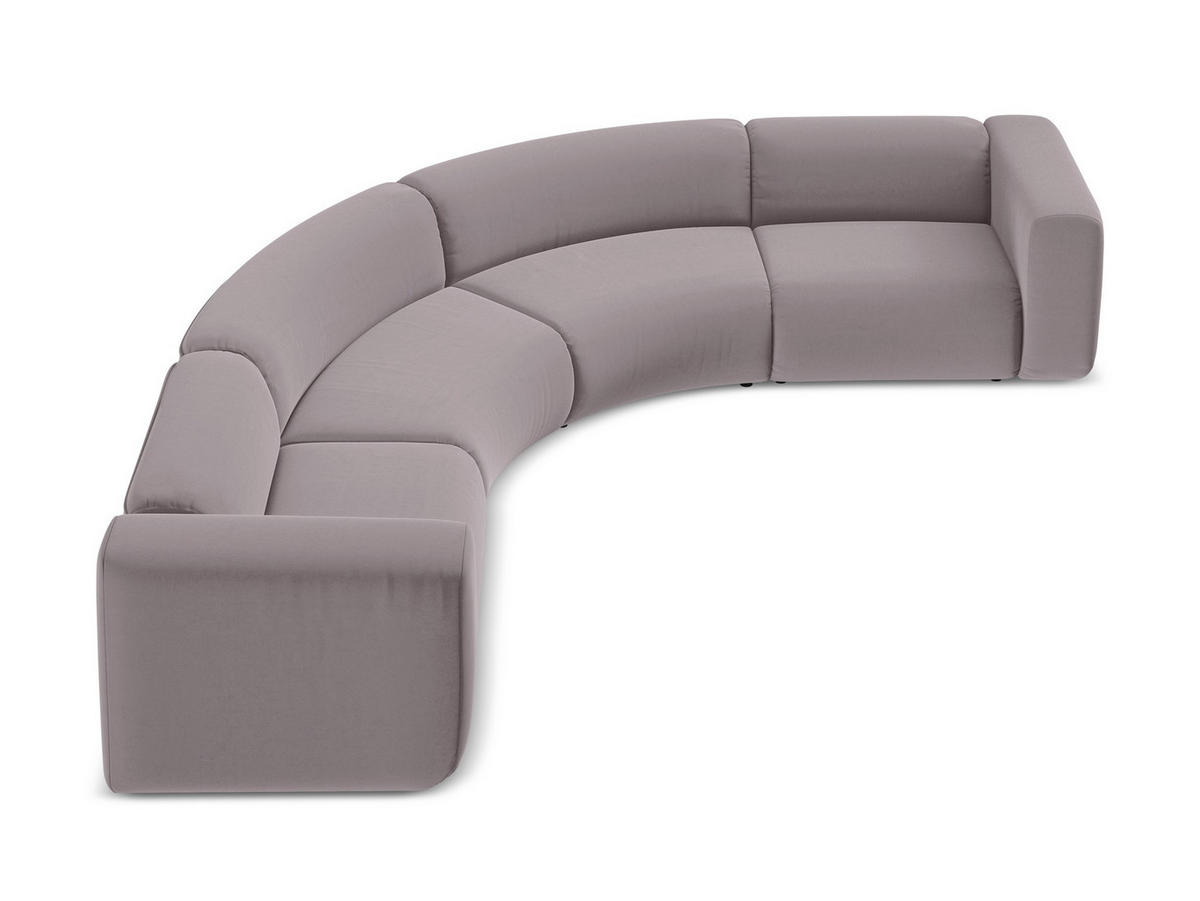 ECKSOFA Samt Stoff Violett - Lila/Flieder, Kunststoff/Textil (318/318cm) - Makamii