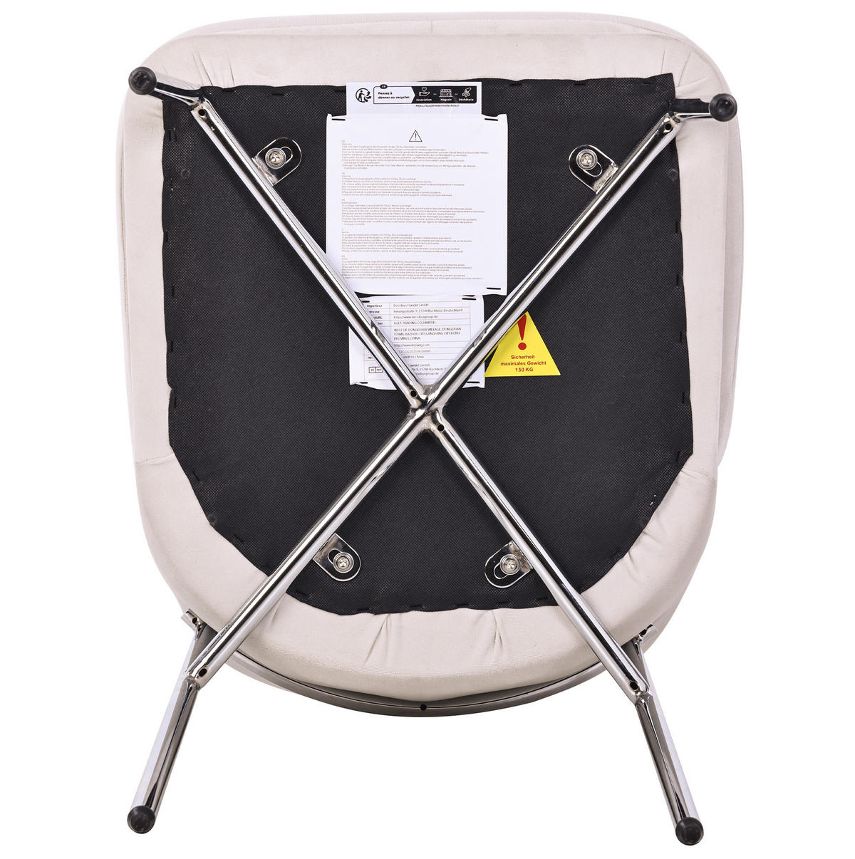 ESSZIMMERSTÜHLE mit gepolsterter Sitzfläche Samt Beige 2er-Set - Beige, Metall (53/82/42.5cm) - Meubliv