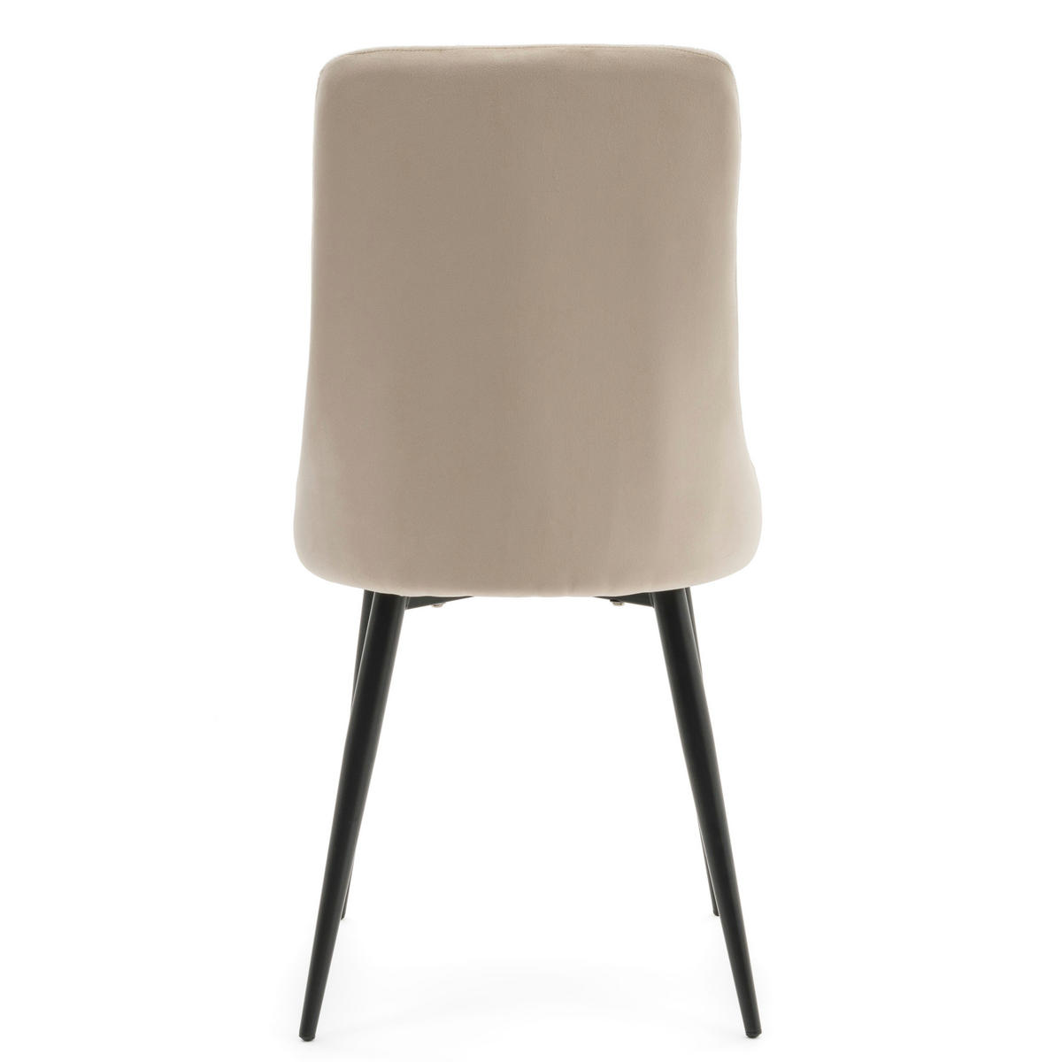 STUHL CAREN gepolstert mit Steppung - beige- Samt Velours - Ecru/Beige, Metall (50/94/65cm) - NEW HOME