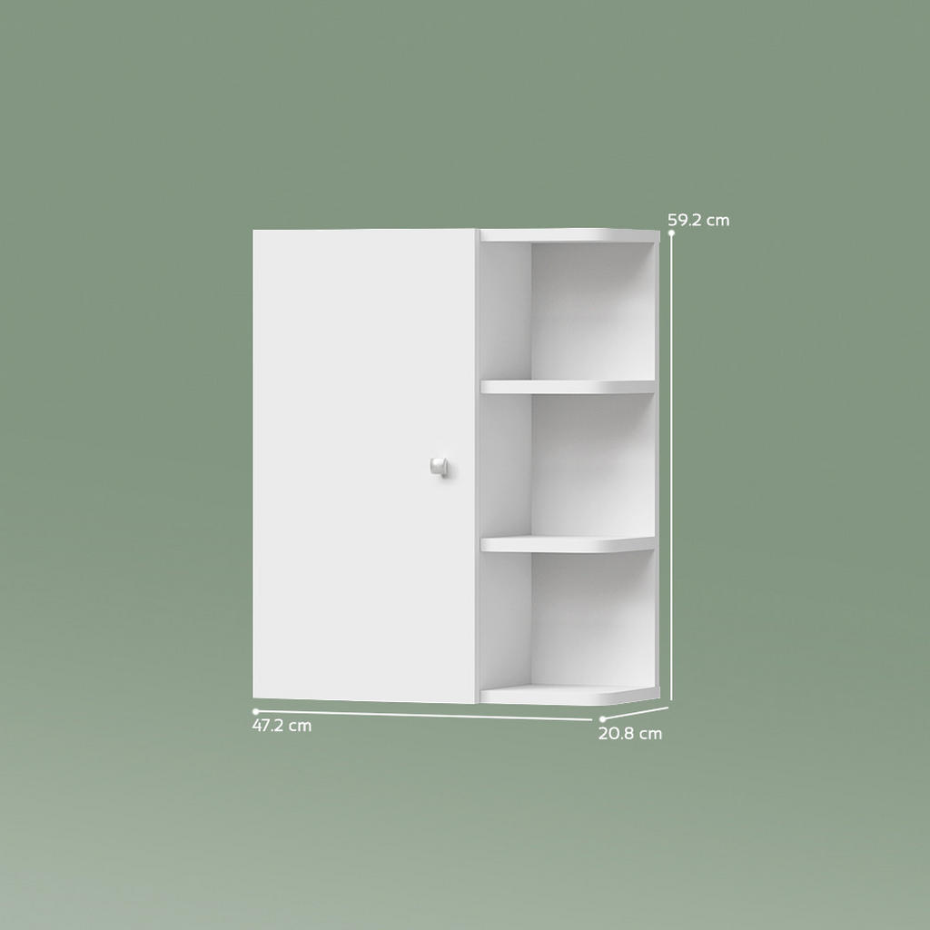 Thumbnail - Livinity® Badschrank, Weiß, Weiß, Holzwerkstoff, 5 Fächer, Rechteckig, 47.2x59.2x20.8 cm, Badezimmer, Badezimmerschränke...
